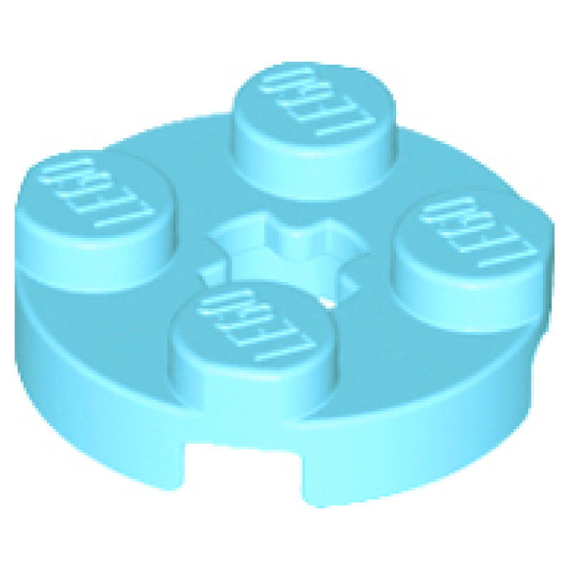 Plaat, Rond 2x2 met as gat Medium Azure